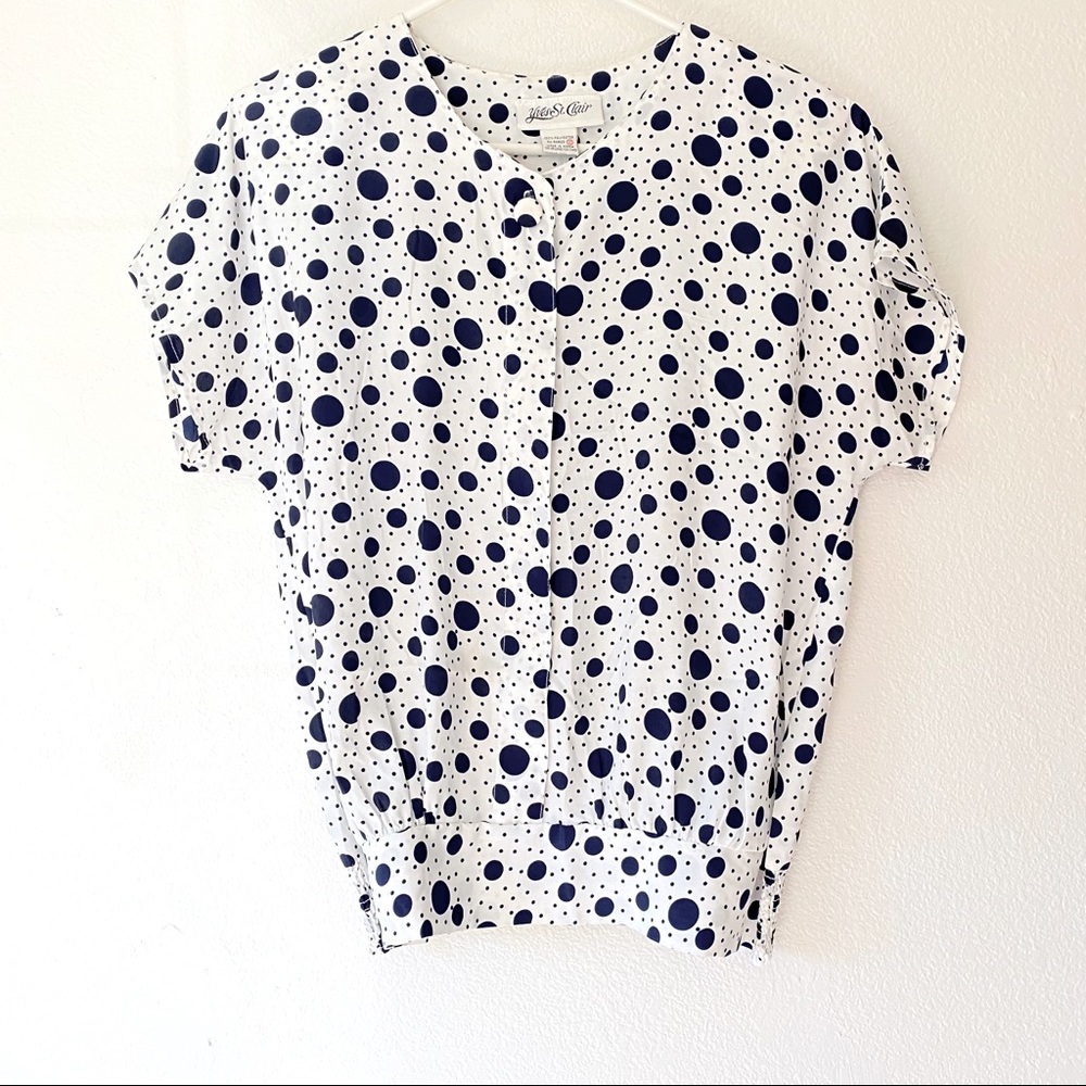 Vintage Yves St. Claire Polka Dot Top